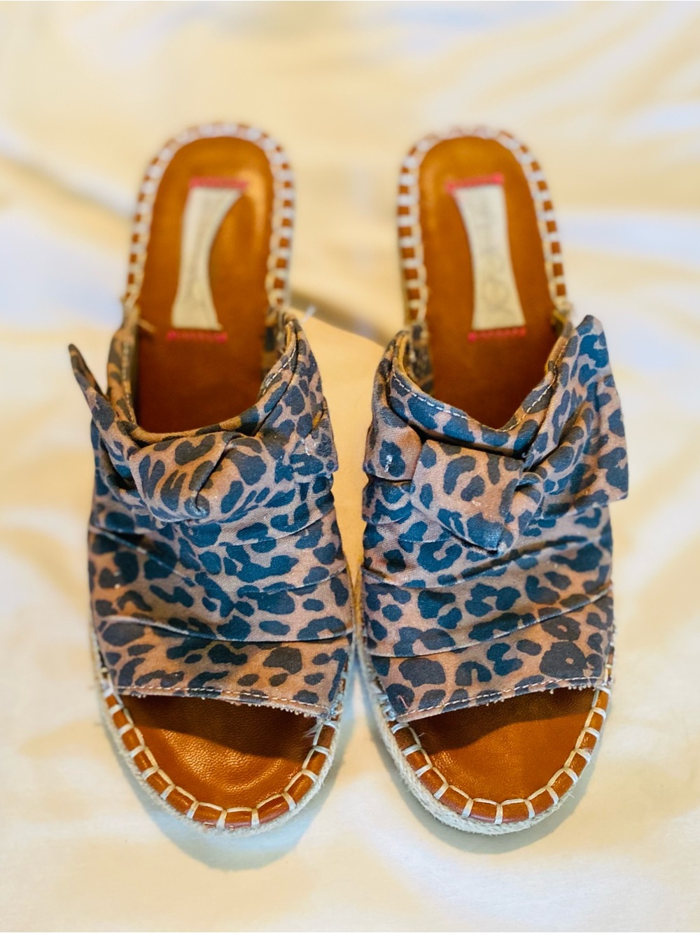 Sugar Leopard-Print Knotted Slide Mules - Brown/Black